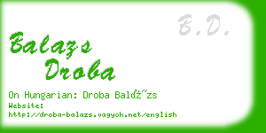 balazs droba business card